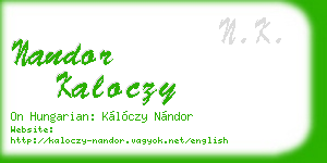 nandor kaloczy business card