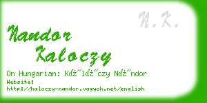 nandor kaloczy business card